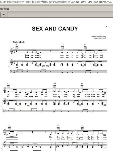 Sex And Candy Pianovocalguitar Zzounds