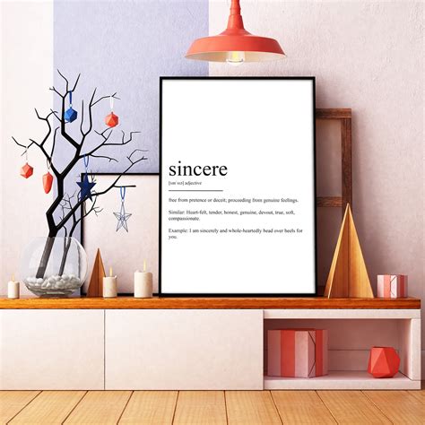 Sincere Definition Print | Etsy