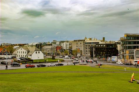 Cityscape Of Reykjavik Capital City Of Iceland Street View With