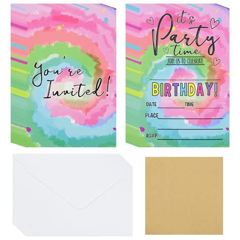 Rainbow Party Invitations 12pcs Party Invitation Card Party Supplies