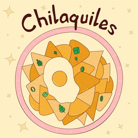 mexicano tradicional alimento chilaquiles vector ilustración en mano