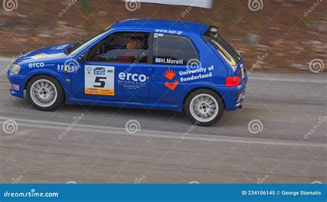 PEUGEOT 106 S20 RALLYE DIONYSOS CLIMB GREECE Editorial Image Image