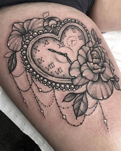 Heart Clock Tattoo Drawing