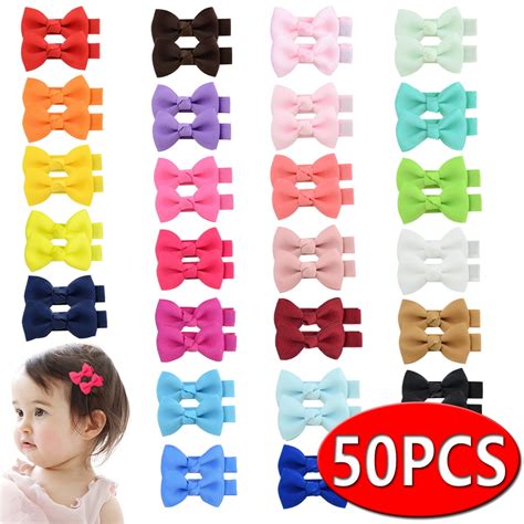 Baby Hair Clips Baby Girls Fully Lined Hair Pins Tiny Hair Bows For