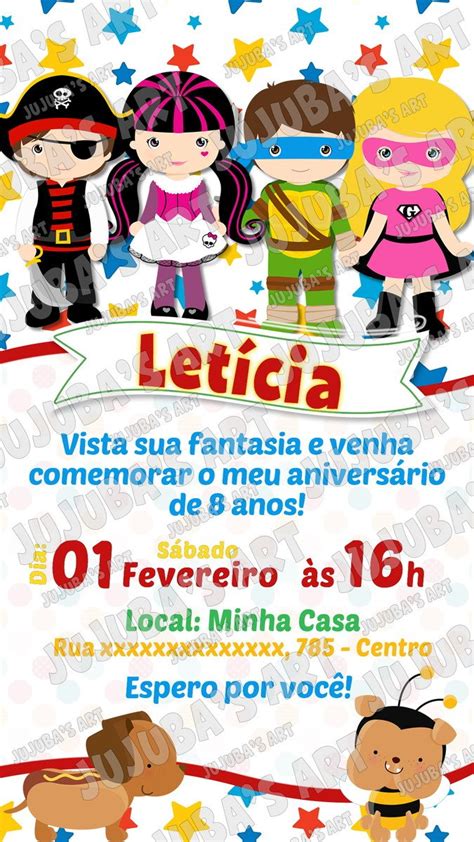 Convite Festa A Fantasia Infantil Para Editar Online Varsana