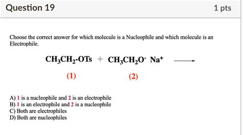 Solved Question Pts Choose The Correct Answer For Which Molecule