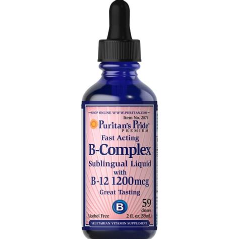 Puritans Pride Vitamin B Complex Sublingual Liquid With Vitamin B 12