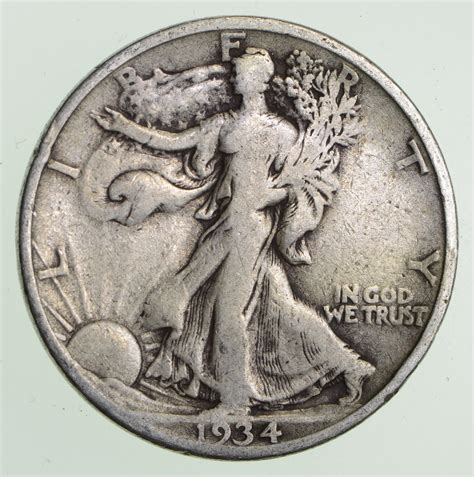 Difficult 50c 1934 S Walking Liberty Half Dollar Tough Mint Mark