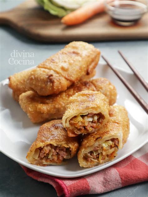 Rollitos de primavera caseros fáciles Receta de DIVINA COCINA