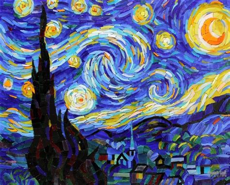 Vincent Van Gogh S Starry Night Mosaic Copy Etsy Starry Night Van