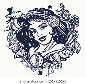 Gypsy Fortune Teller Crystal Ball Witch Stock Vector (Royalty Free ...