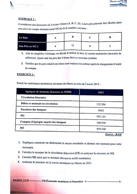 Td Eco monétaire Économie Studocu