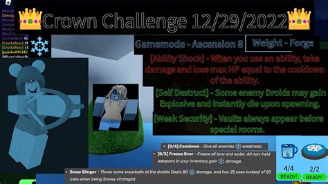 Crown Challenge 12 29 2022 Randomly Generated Droids Youtube