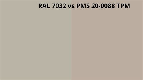 Ral 7032 Vs Pms 20 0088 Tpm Ral Colour Chart Uk