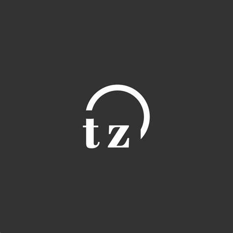 TZ Initial Monogram Logo With Creative Circle Line Design 18864783