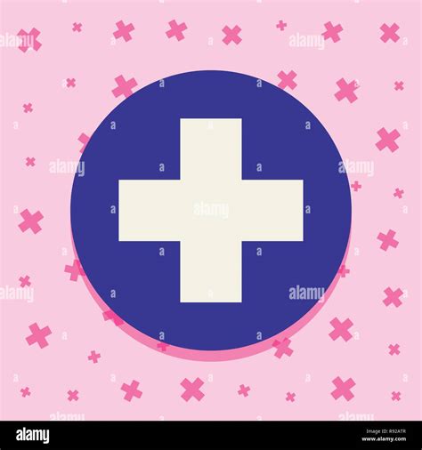 Impfung Kreis Medizinische Kreuz Symbole Vector Illustration Stock