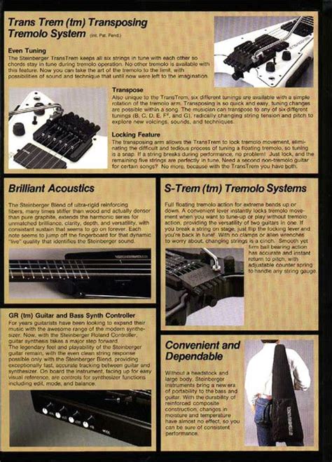 STEINBERGER - Vintage Guitar Catalog - Original Catalog - Ned ...