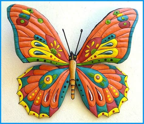 Metal Art Painted Metal Butterfly Wall Hanging Metal Art