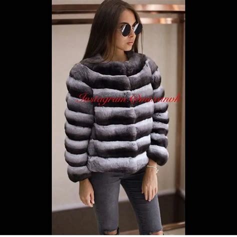 Casaco Feminino Luxuoso De Pele Genu Na Arlene Real Chinchilla Fur