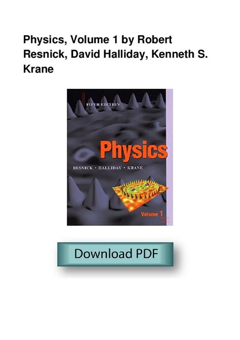 Physics Volume By Robert Resnick David Halliday Kenneth S Krane