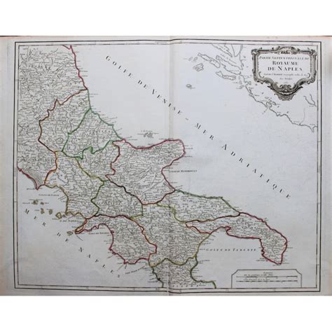 Carte Du Royaume De Naples Septentrionale Par Robert De VAUGONDY