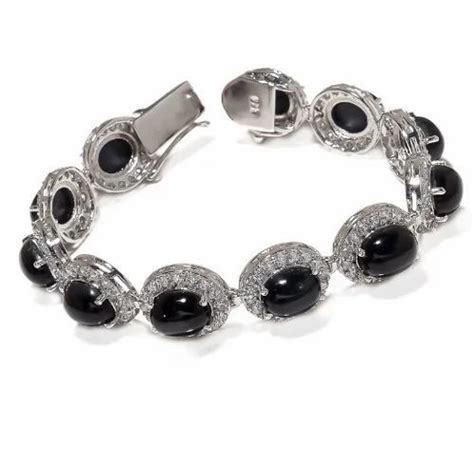 Black Onyx Gemstone Silver Bracelet At Best Price In Jaipur