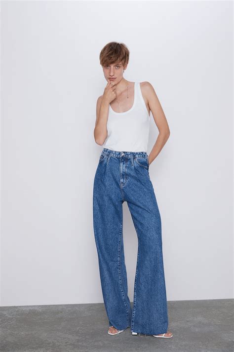 Zara Zw Premium Wide Leg Jeans