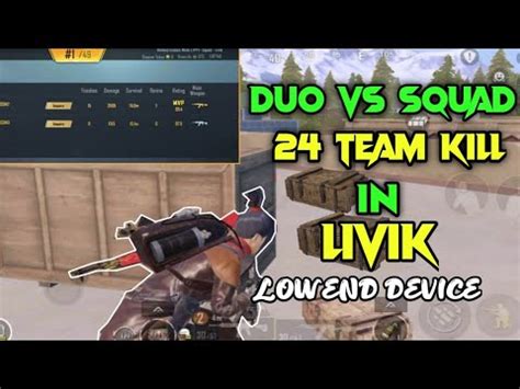 Duo Vs Squad Team Kills In Livik Low End Device Bgmi Full Gameplay