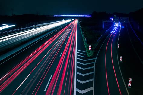 Light Trails on Road at Night · Free Stock Photo