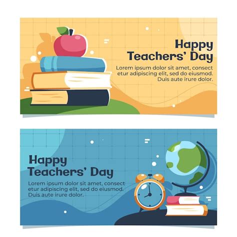 Free Vector | Flat teachers' day banners set