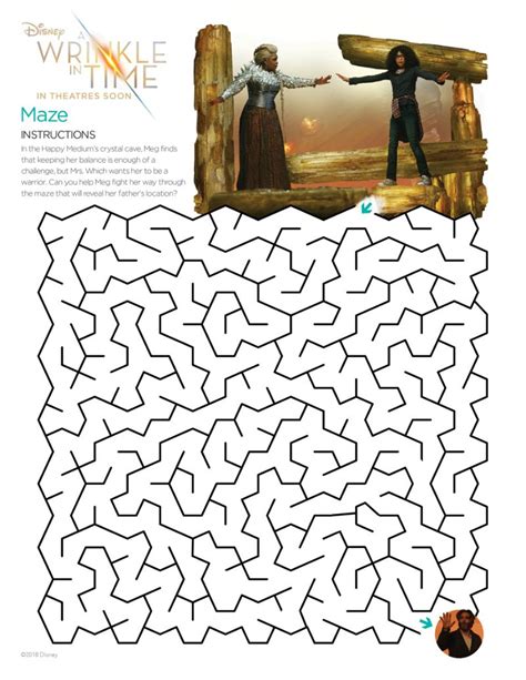 Free Disney Maze Wrinkle In Time Printable Activity Page