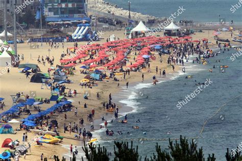 Beach Bustles Holidaygoers Sokcho Some 210km Editorial Stock Photo