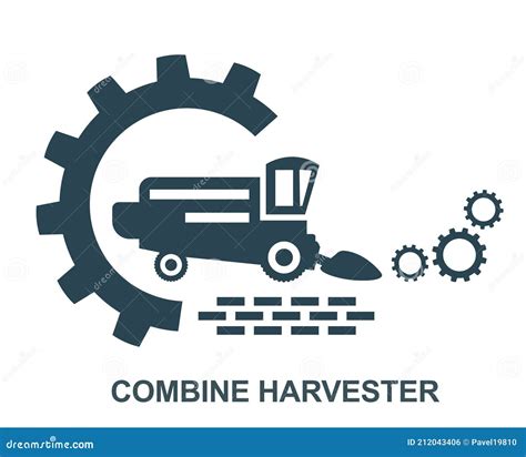 Vector Illustration of the Logo, the Combine Harvester Icon. Stock ...