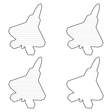 F22 Raptor Shaped Writing Template Free Printable Papercraft Templates