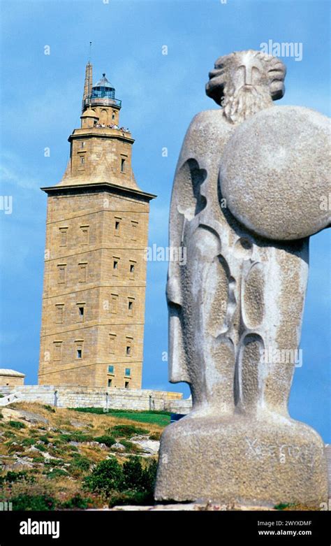 Statue Of Hercules La Coruna Galicia Hi Res Stock Photography And