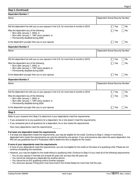 Earned Income Worksheet