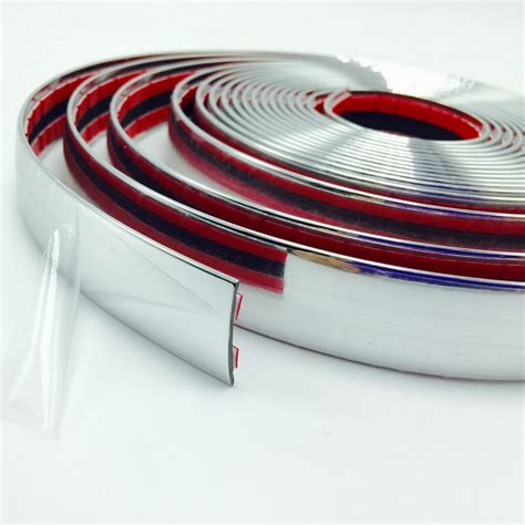 free shipping NEW 25MM x 5M Universal Car SIDE Trim Molding Interior CHROME Silver Strip Styling ...