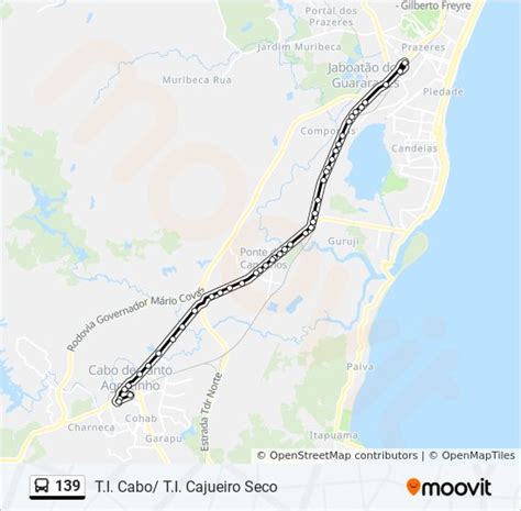 Rota da linha 139 horários paradas e mapas T I Cabo T I Cajueiro