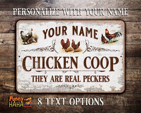 Chicken Coop Personalized Vintage Theme Metal Sign | Etsy