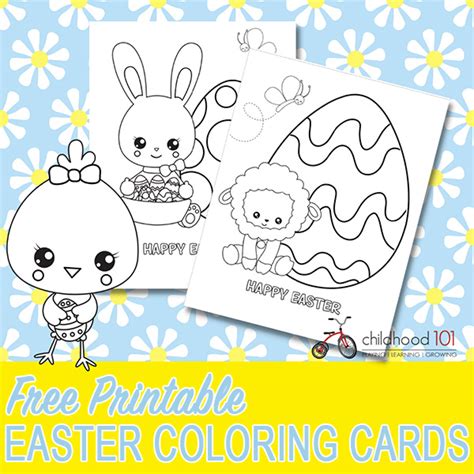 Free Printable Easter Coloring Cards for Kids