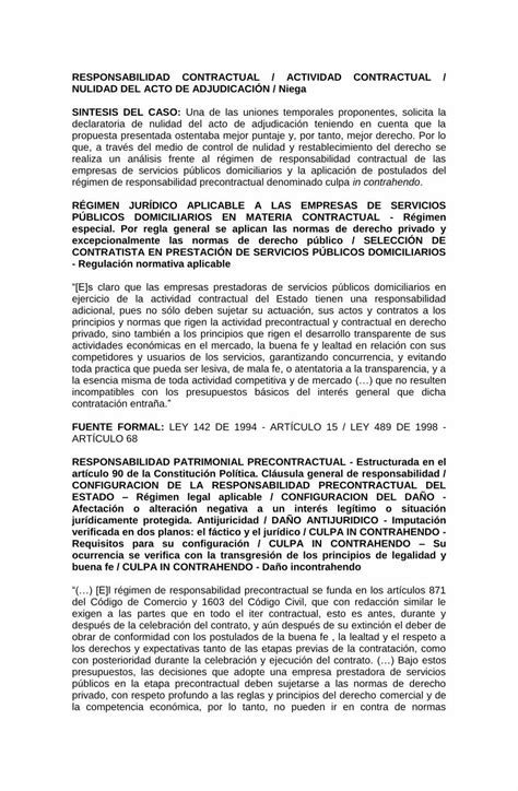 Pdf Responsabilidad Contractual Actividad Contractual Culpa