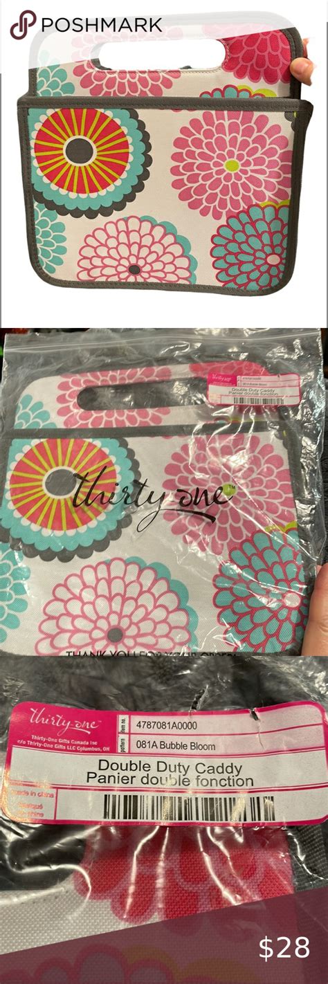 Thirty One Double Duty Caddy Organizer Retired Bubble Bloom NWT