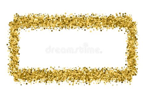 Gold Frame Glitter Texture Isolated On White Stock Photo Image Of