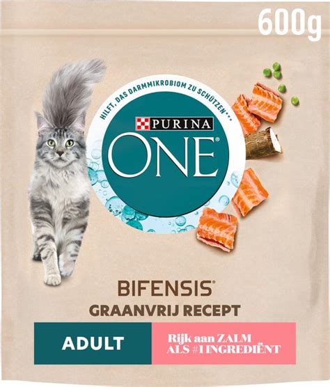 Purina ONE Graanvrij Adult Kattenvoer Droogvoer Zalm 6 X 600 G Bol