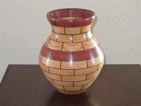 Segmented Wood Vase Woods Used Oak Purpleheart Black Veneer