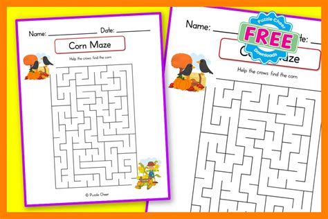 Easy Corn Maze Printable - Puzzle Cheer