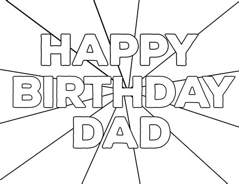 Happy Birthday Dad Coloring Pages Sketch Coloring Page