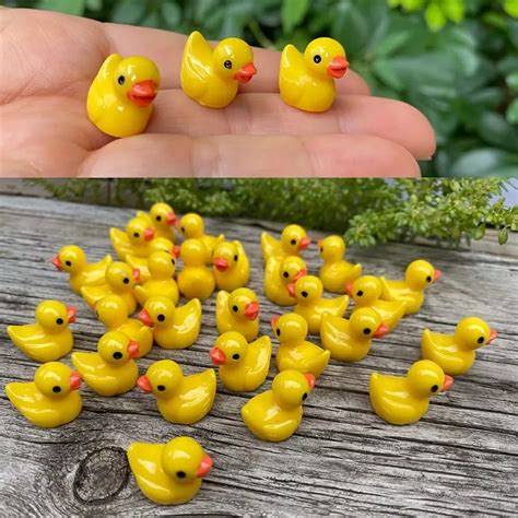 mini resin ducks tiny ducks miniature duck figures  slime temu