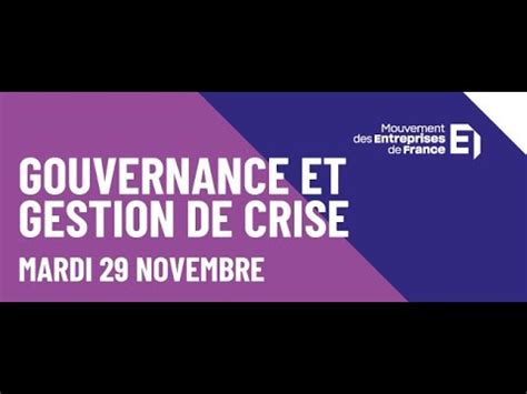 Webinaire Gouvernance Et Gestion De Crise 29 Novembre 2022 YouTube