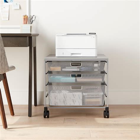 Fridge Cart Platinum Elfa Mesh Compact Fridge Cart Wdrawers The